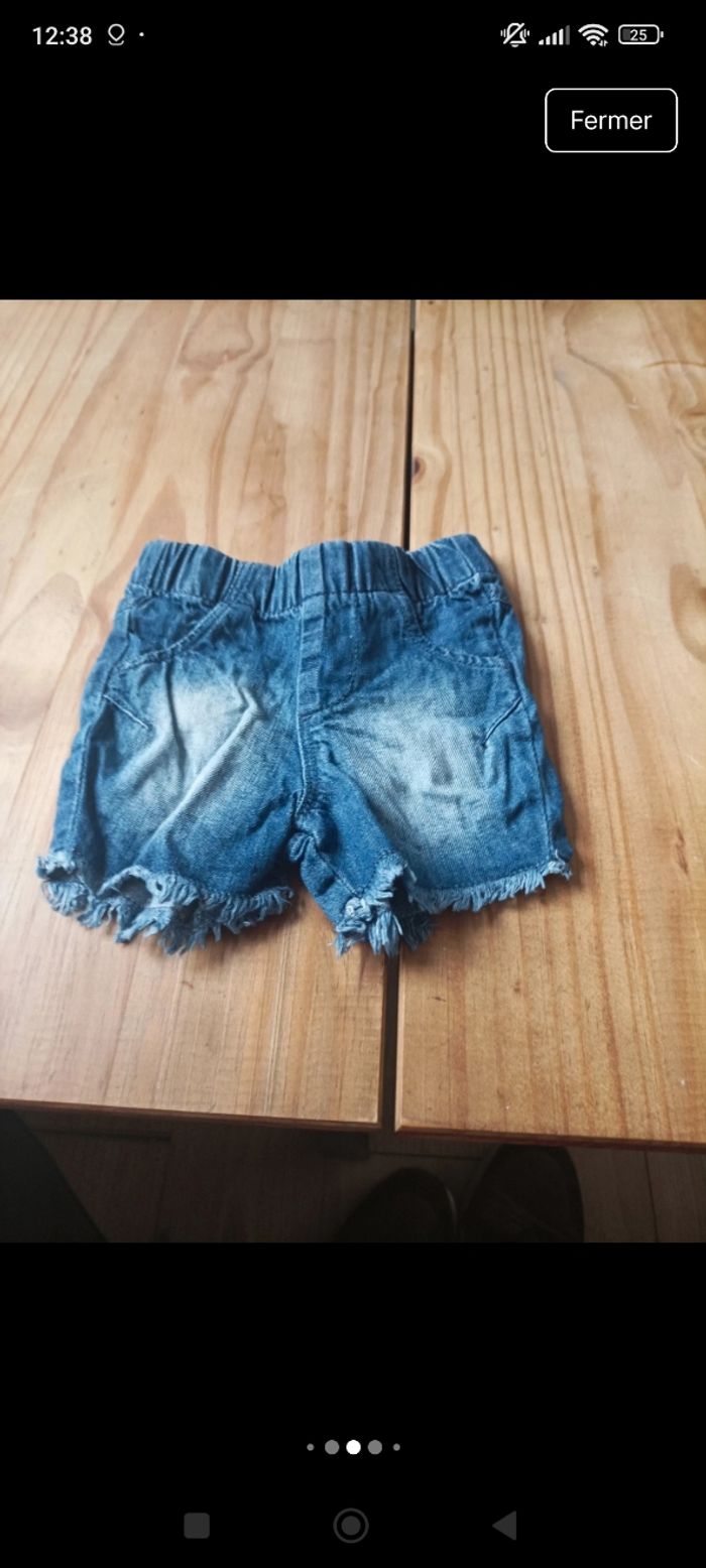 Lot de pantalon short et 1 collant bébé fille - photo numéro 4