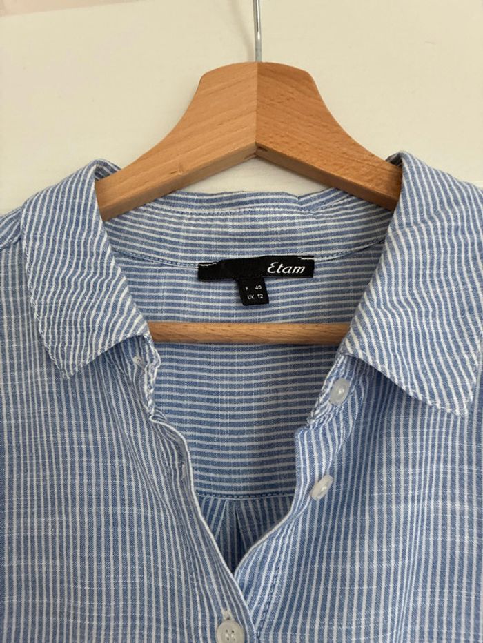 Chemise rayée bleu et blanche Etam - photo numéro 3