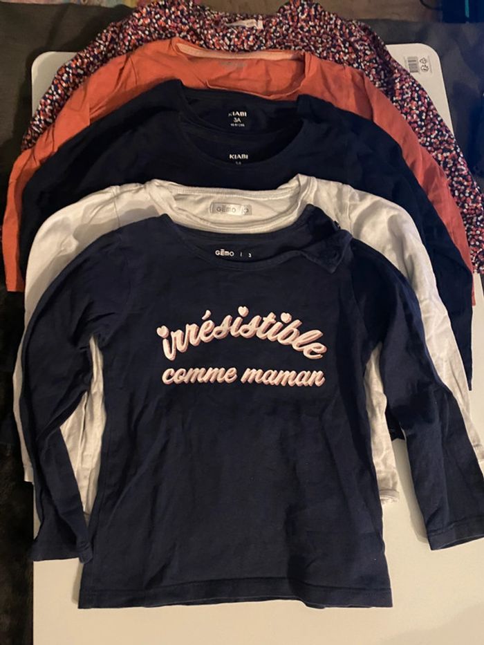 ensemble/ lot de 8 t shirt à manches longues enfant fille taille 3 ans - photo numéro 3