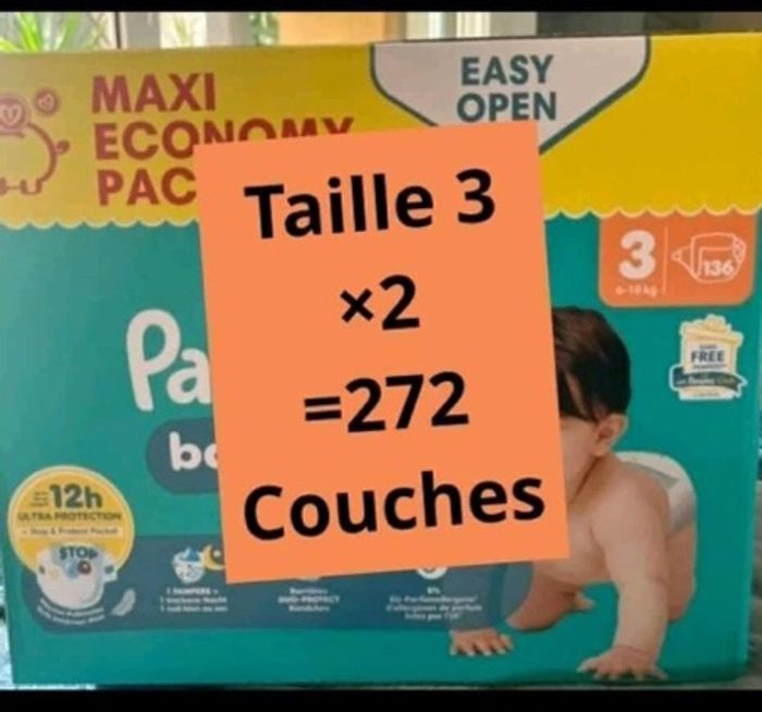2 cartons de couches taille 3