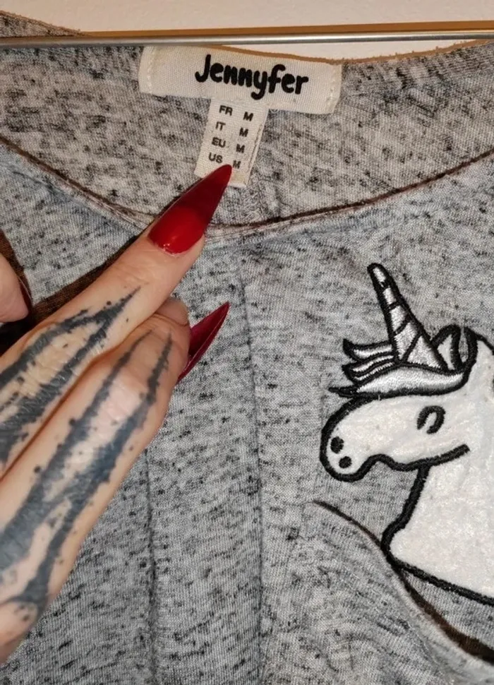 Tee-shirt crop-top Licorne - Taille M - Jennyfer - photo numéro 2