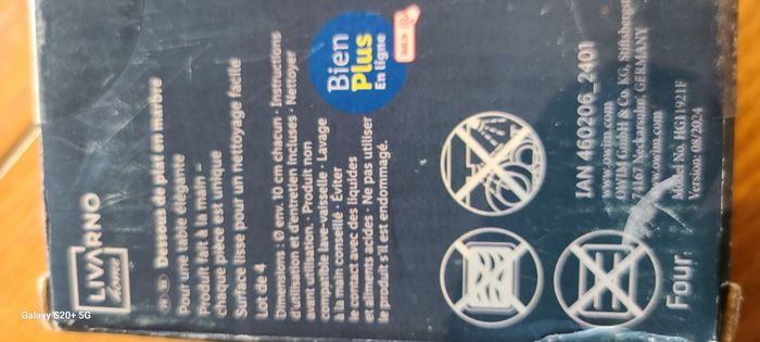 Lot de sous verre en marbre neuf - photo numéro 5