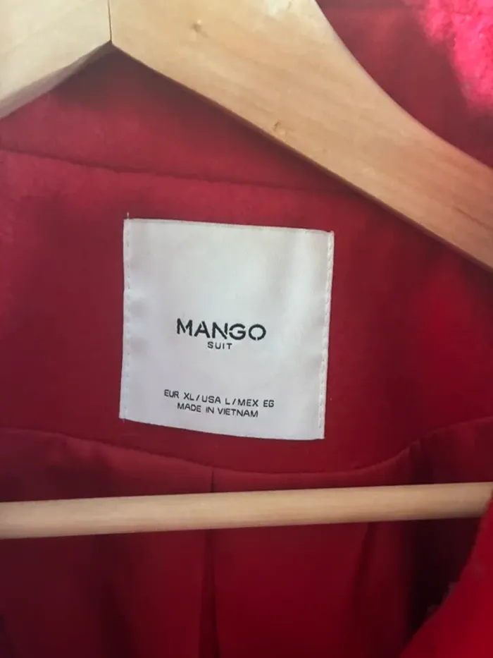 Manteau long rouge mango - photo numéro 2