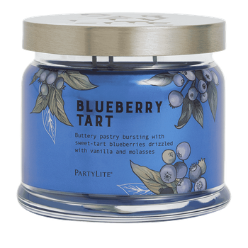 Bougie pot 3 mèches tarte a la myrtille Partylite