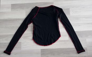 T-shirt femme noir à motifs à manches longues Jennyfer taille M