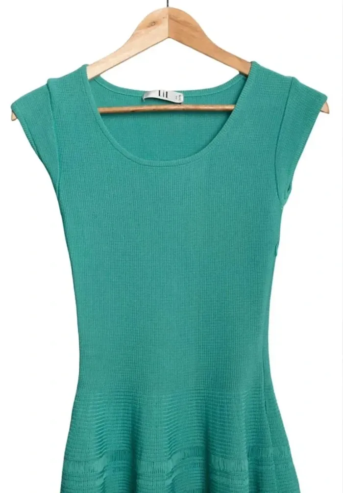 Robe en maille turquoise Lil Paris - photo numéro 3