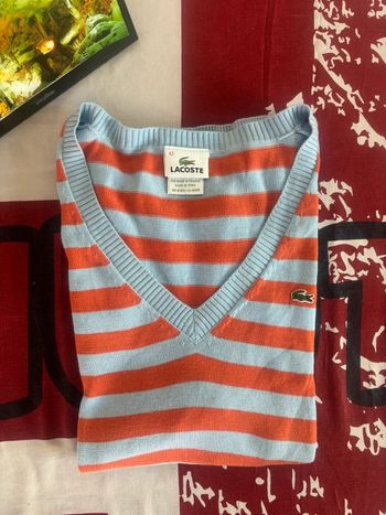 Sweat rayé bleu et orange  Lacoste taille S/M