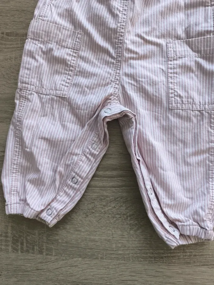 Salopette rayé rose et blanche Petit bateau 6 mois - photo numéro 5