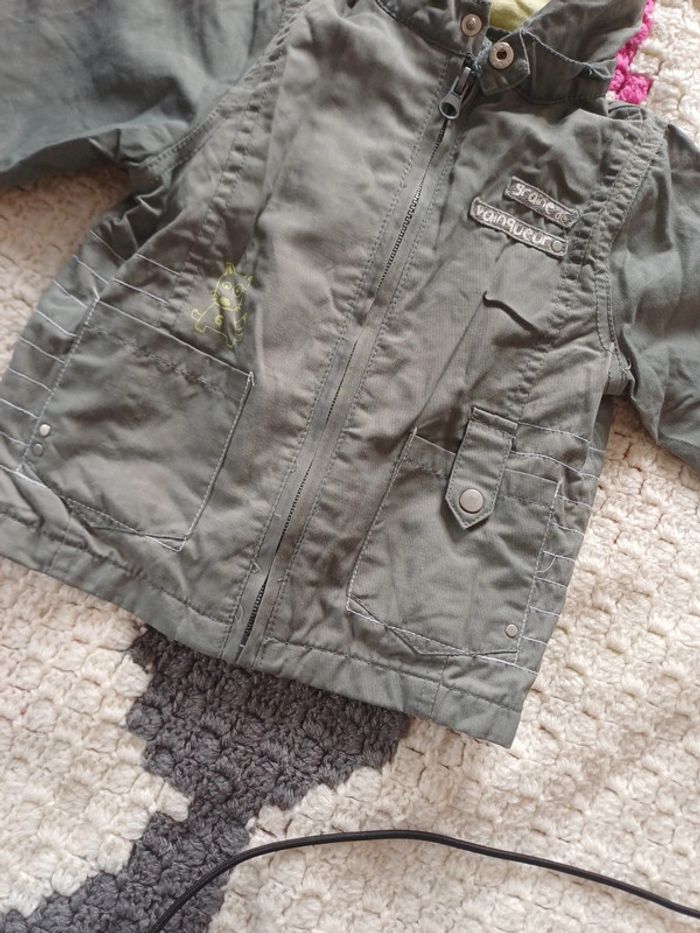 Veste / coupe vent grise et vert pomme 6 mois - photo numéro 3