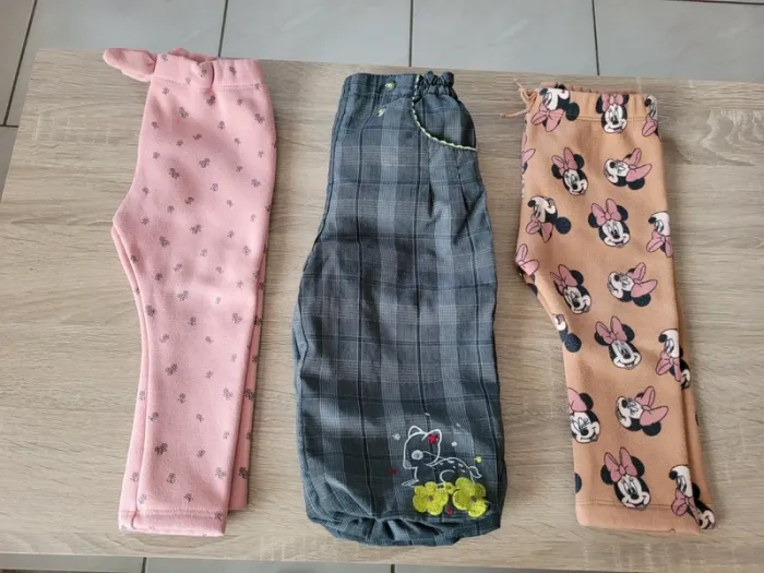 Lot de 3 pantalons chauds fille en 18 mois