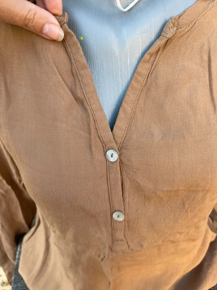 Chemise camel à manche longue - U - photo numéro 4