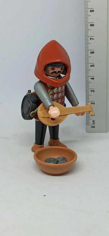 Chanteur musicien moyen age ménestrel avec instrument de musique playmobil