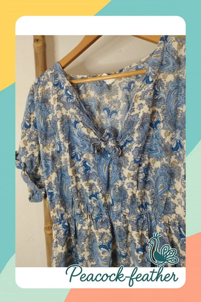 Tunique robe h&M bleue 44 - photo numéro 2
