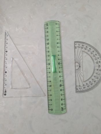 Lot de 3 règles de traçage, set géométrie.