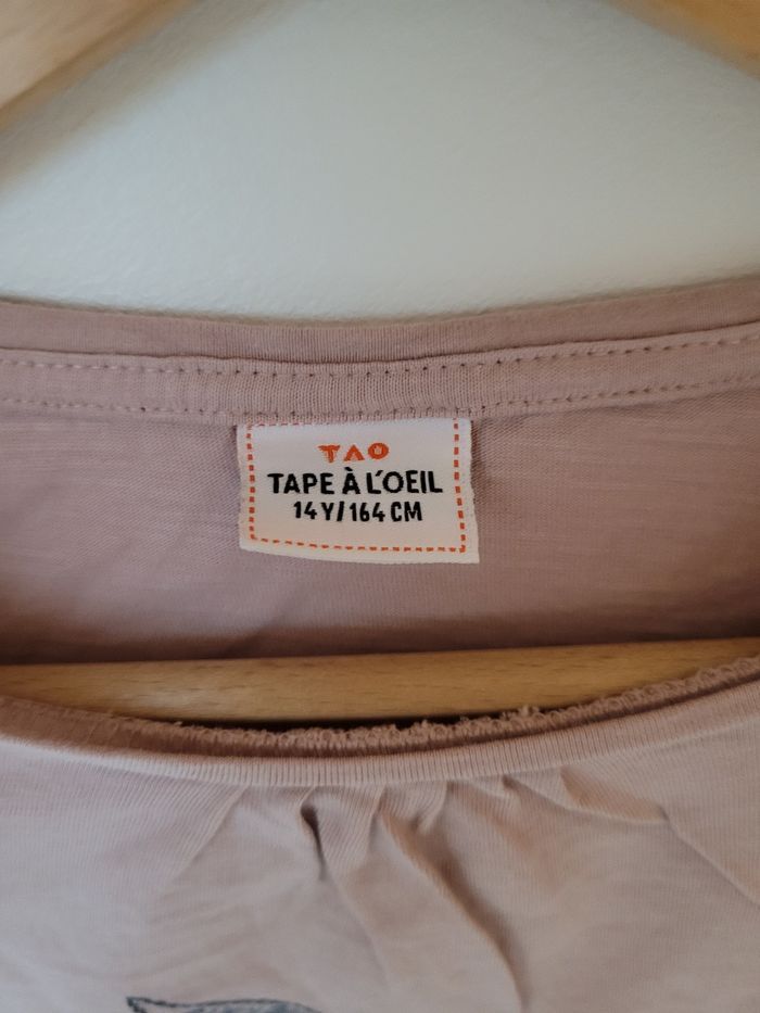 💗 Adorable T-shirt manche longue Tape à l'œil taille 14 ans - photo numéro 3