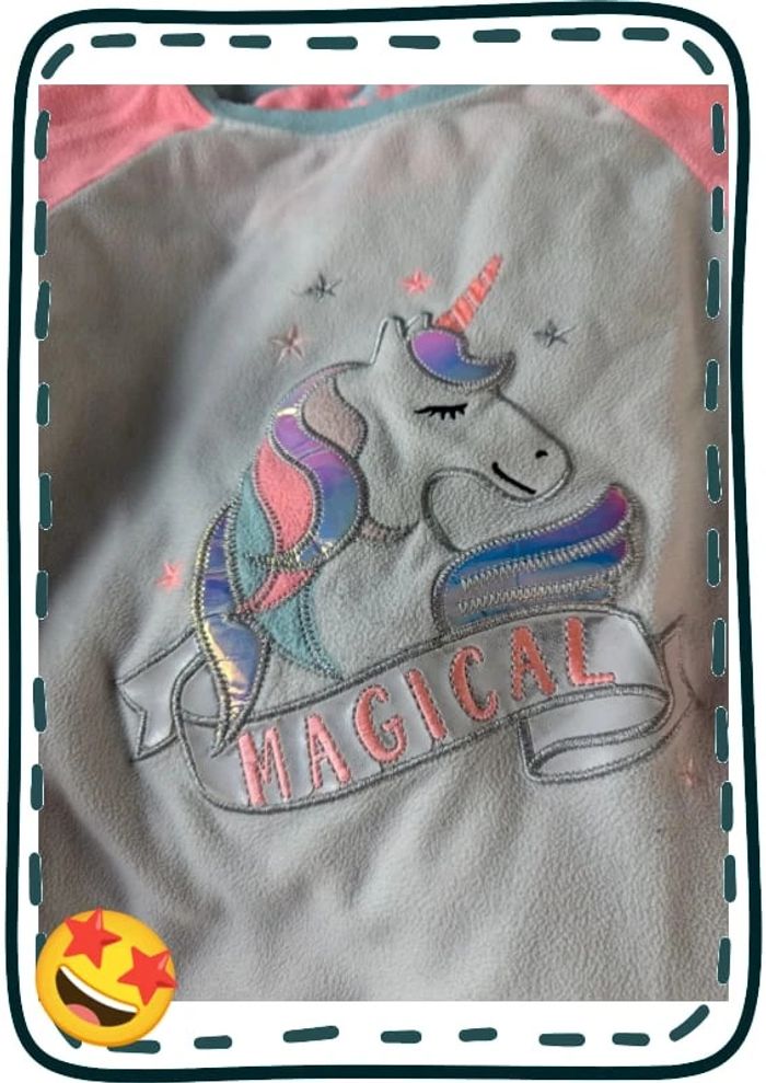 Pyjama licorne en polaire 7-8 ans - photo numéro 2