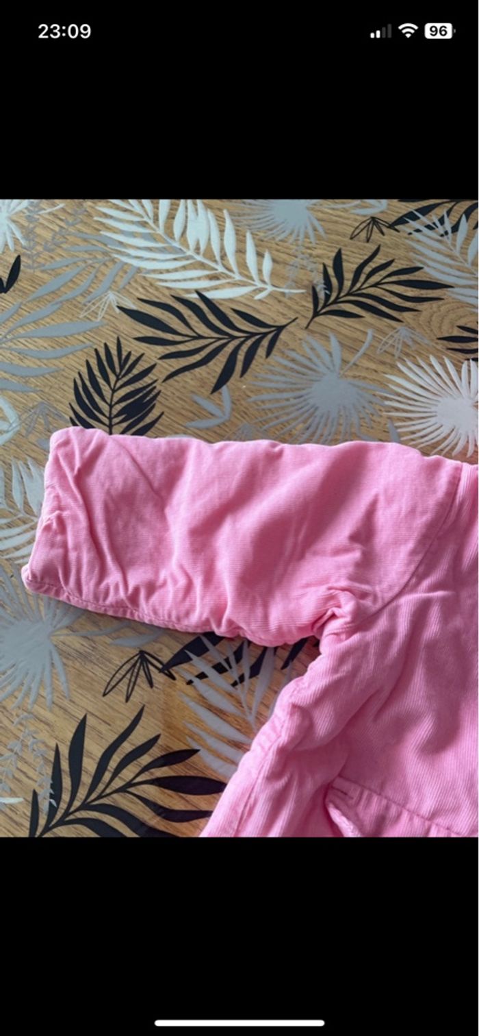 Manteau mi-saison velours côtelés rose petit bateau bb 3 mois - photo numéro 5