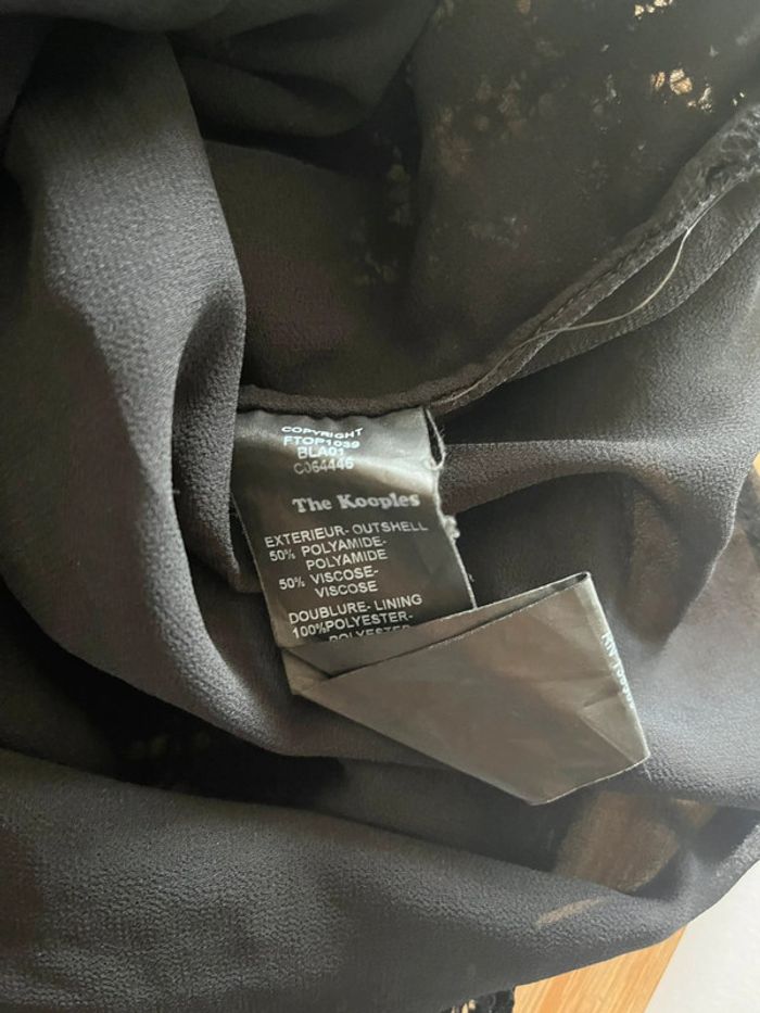 Débardeur top haut noir dentelle The Kooples – zip doré – taille M – très bon état - photo numéro 4