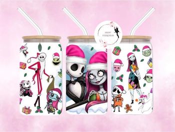 Jack x Sally père Noël - Gobelet en verre