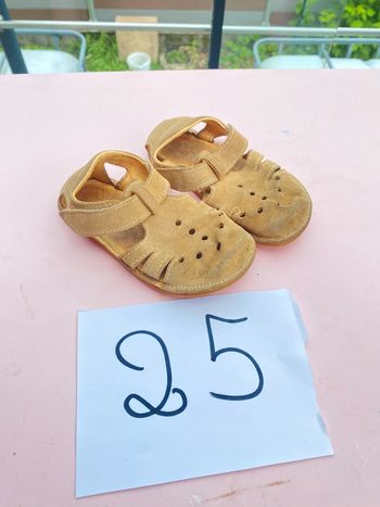 Nu pied sandale 25 daim beige