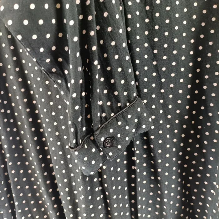 Chemise longue noire à pois blancs - Taille L estimée - N by Naf - A034 - photo numéro 5