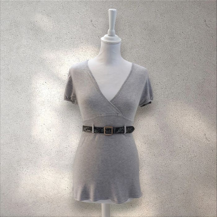 Pull cache-cœur gris avec ceinture Kookaï taille S