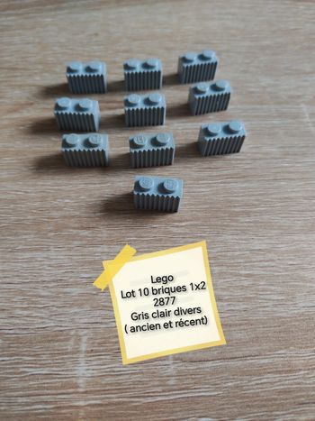 Lego lot 10 briques 2877 gris clair