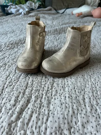 Bottine fille doré