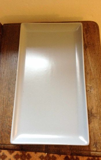Assiette rectangle bleue 