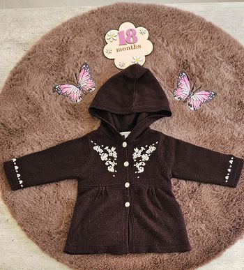Gilet à capuche brodé dessus 18 mois