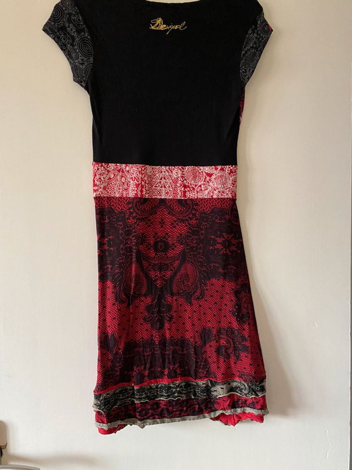 Robe Desigual rouge / noir Taille M - photo numéro 3