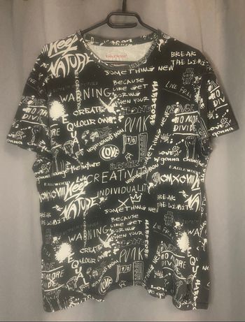 Tee-shirt »Eaglewood »noir à motifs blancs