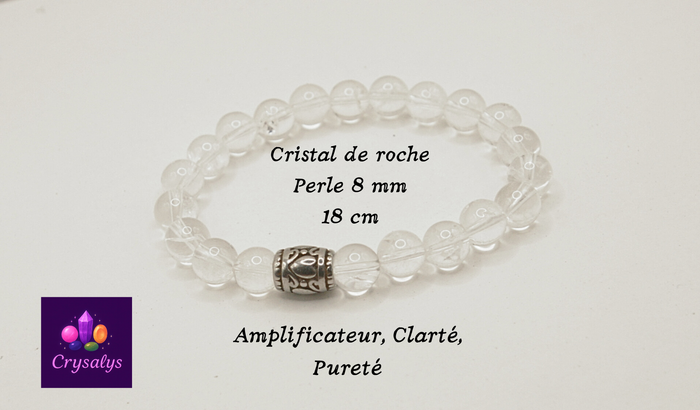 Bracelet élastique cristal de roche 18 cm