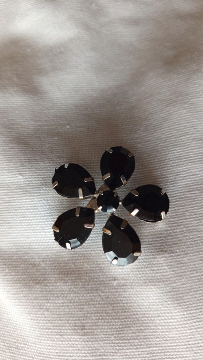 Broche fleur noire - photo numéro 2