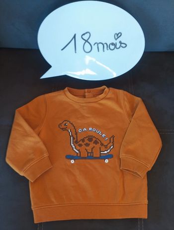 Sweat pull Garçon 18 mois dinosaure skate ça roule Gémo