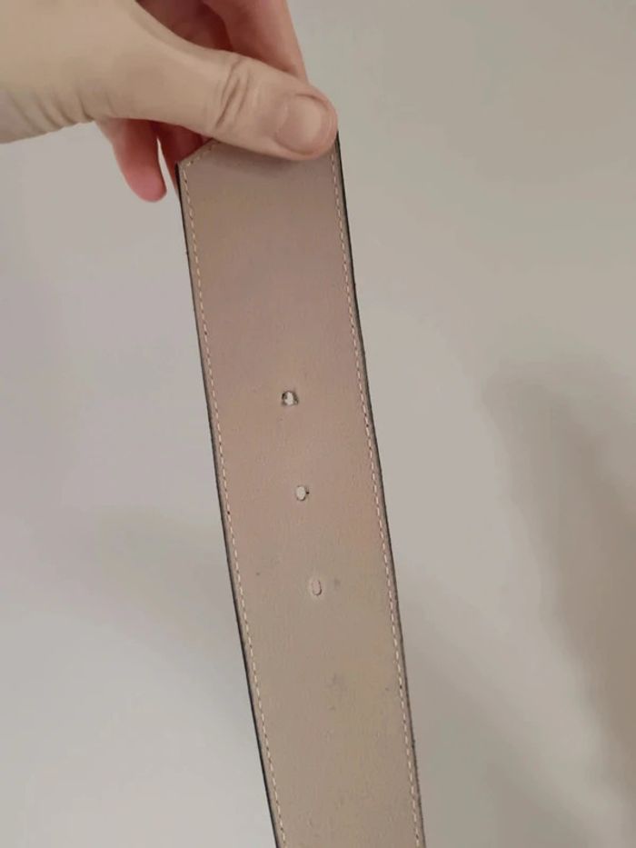 Ceinture cuir Infinitif marron grosse boucle dorée - photo numéro 5