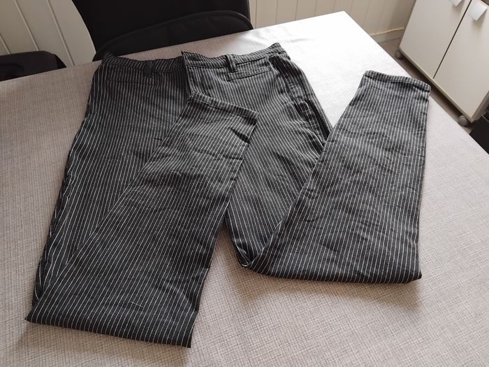 Pantalon stretch noir rayures blanches tbe - photo numéro 7