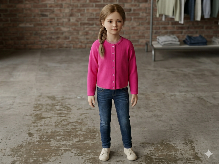 Gilet en sweat fuchsia boutons pressions Taille 5 ans - photo numéro 2