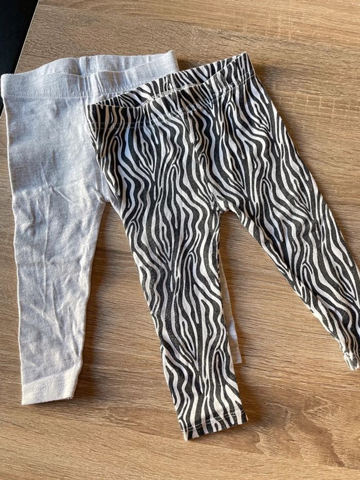 Lot de 2 leggings t.62/68 cm