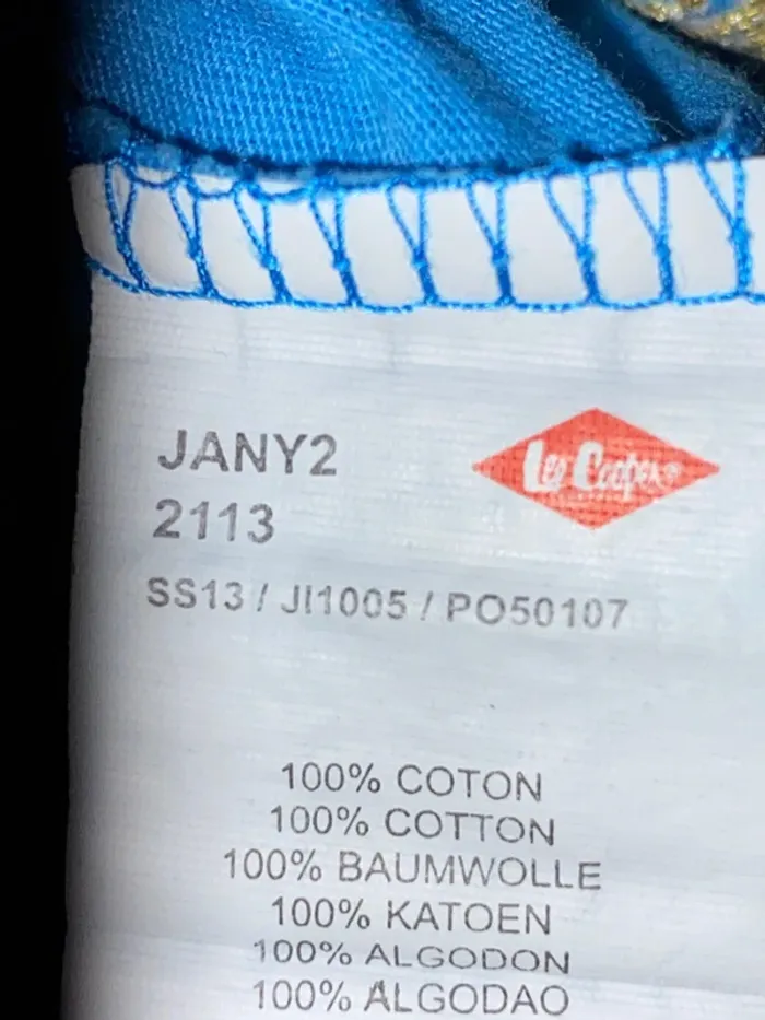 T-shirt Lee copper taille M col V turquoise - photo numéro 4