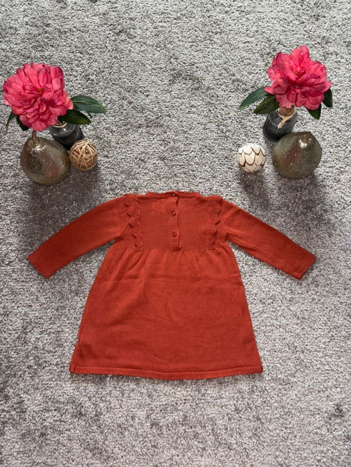 🌺Robe manche longue en maille brique avec effet tricot Taille 6mois/68cm🌺 - photo numéro 5