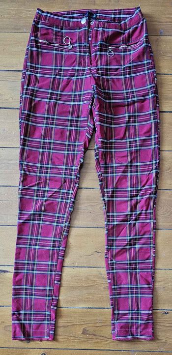 Pantalon Slim Tartan Rouge Tally Weijl – Style Punk / Rock – T38