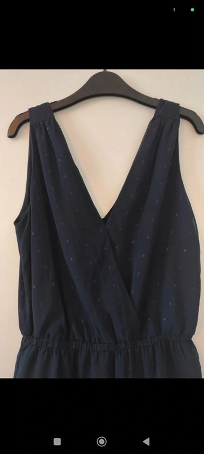 Robe bleu décolleté en voile taille S Mango - photo numéro 3