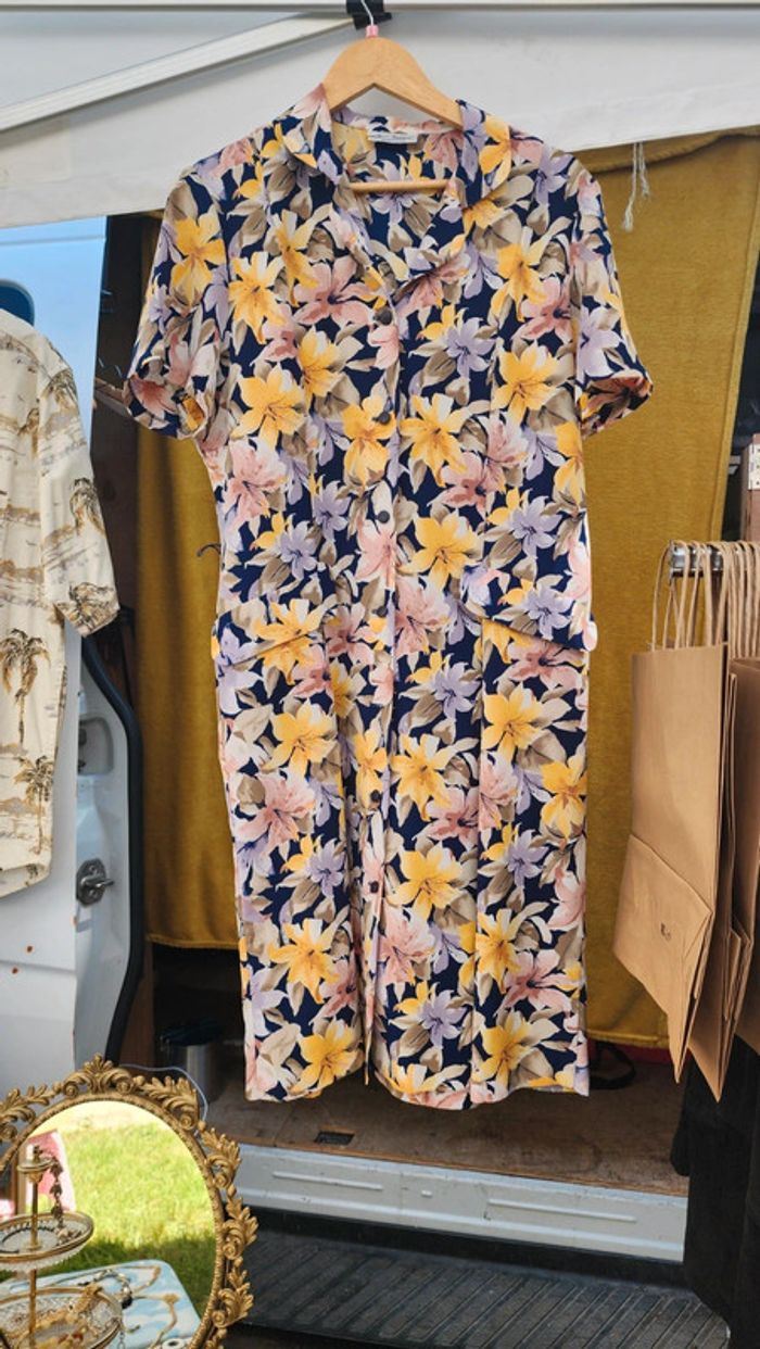 Jolie robe a fleurs vintage fluide - photo numéro 3