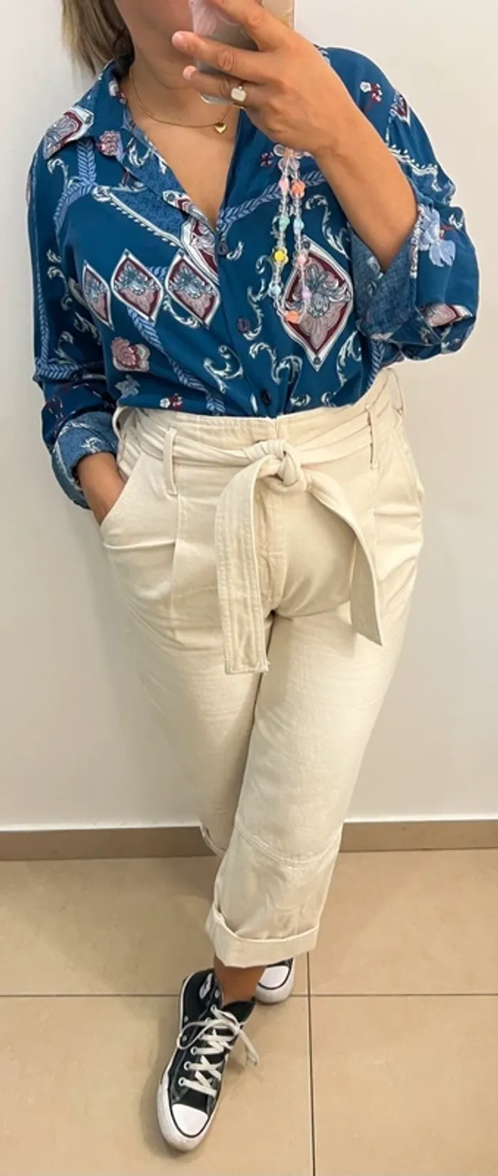 Chemise bleue imprimée - photo numéro 3