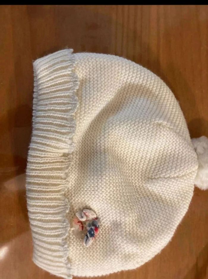 Bonnet écru bébé avec pompon – Sergent-Major - photo numéro 3