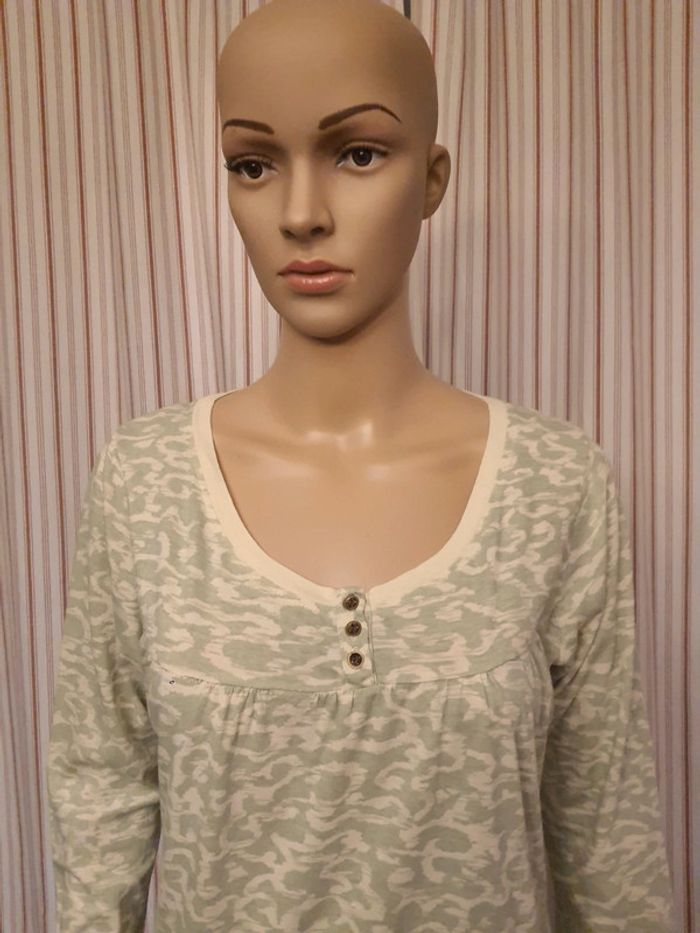 Jolie T-shirt femme vert/beige Carrera taille S - photo numéro 4