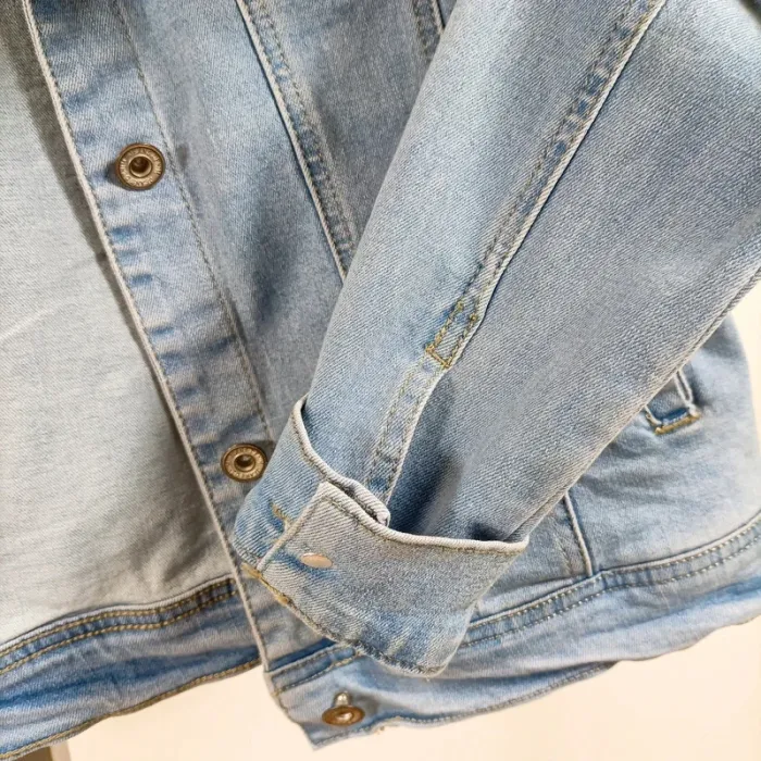 Veste en jean bleu clair style casual taille L (40) coupe droite A1081 - photo numéro 11