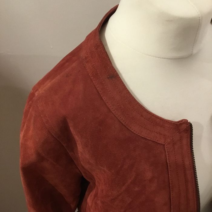 Blouson femme en daim rose foncé - photo numéro 6
