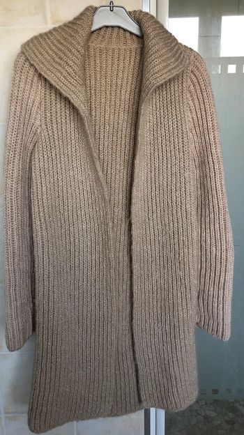 Veste longue en laine fait main